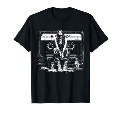 Cassette Tape Hip Hop Graffiti Grunge T-Shirt - Trendy Graphic for Adults - T-Shirt, Sweatshirt, Hoodie