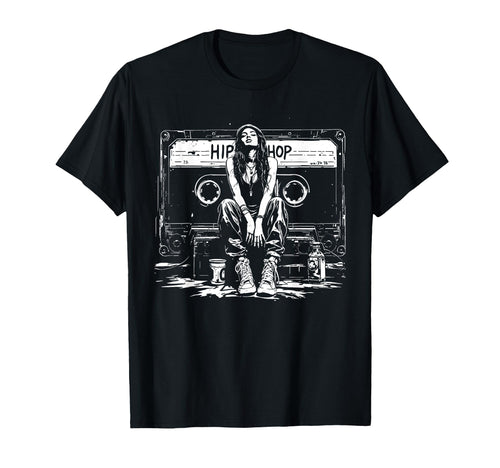 Cassette Tape Hip Hop Graffiti Grunge T-Shirt - Trendy Graphic for Adults - T-Shirt, Sweatshirt, Hoodie