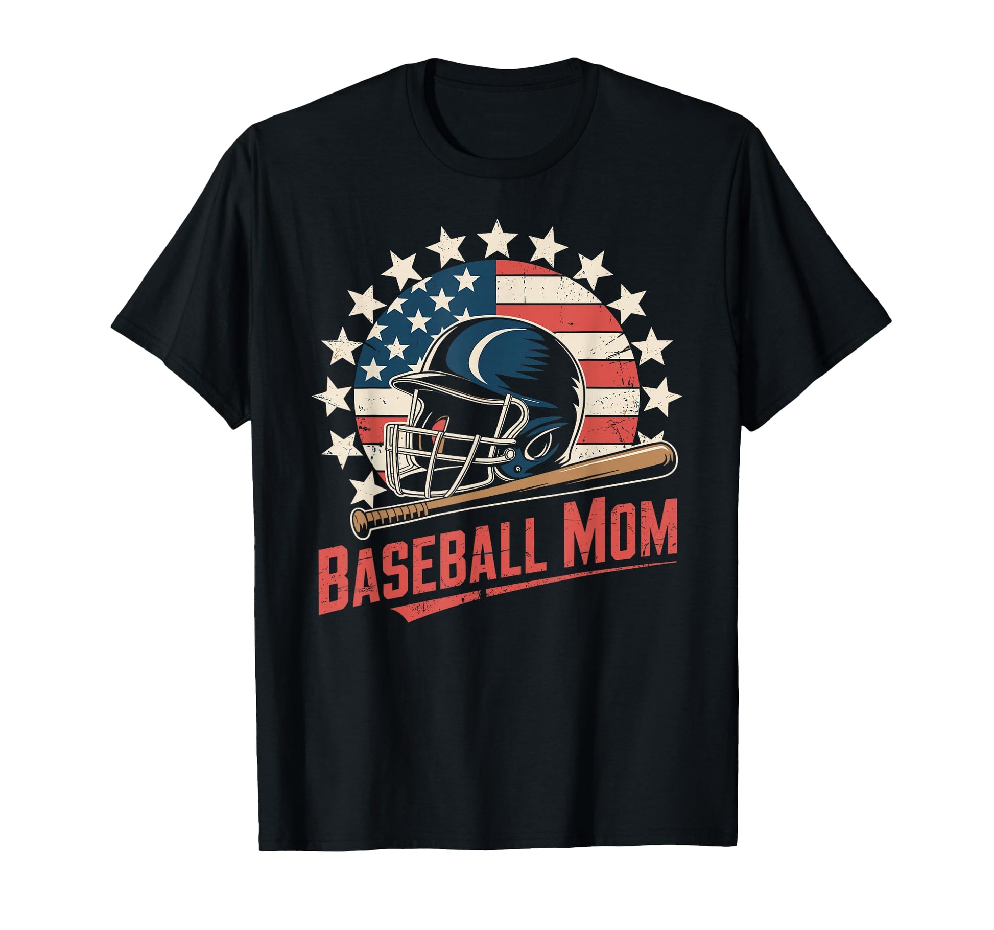 Funny Baseball Mom Usa Flag T-Shirt - Fun Novelty Design Men Women - T-Shirt, Sweatshirt, Hoodie