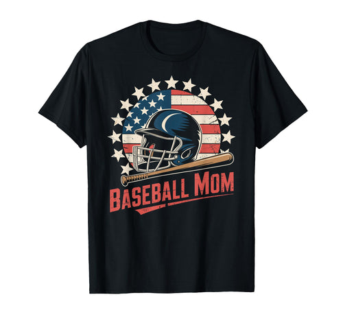 Funny Baseball Mom Usa Flag T-Shirt - Fun Novelty Design Men Women - T-Shirt, Sweatshirt, Hoodie