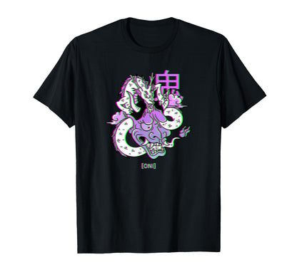 Oni Japan Dragon 90S Aesthetic T-Shirt - Aesthetic Graphic Men Women - T-Shirt, Sweatshirt, Hoodie