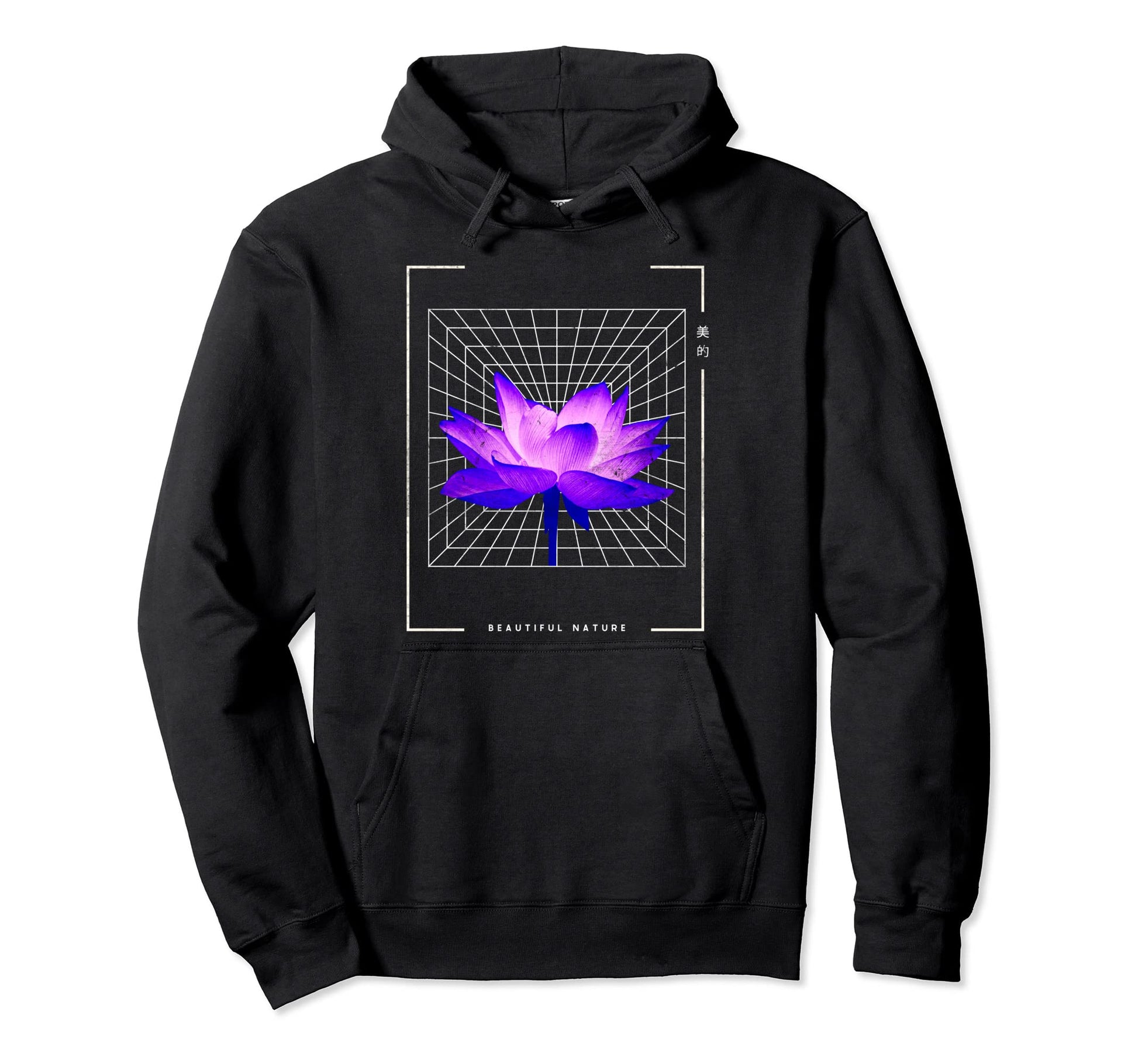Japanese Aesthetic Vaporwave Nature Hoodie - Graphic Print for Adults - T-Shirt, Sweatshirt, Hoodie
