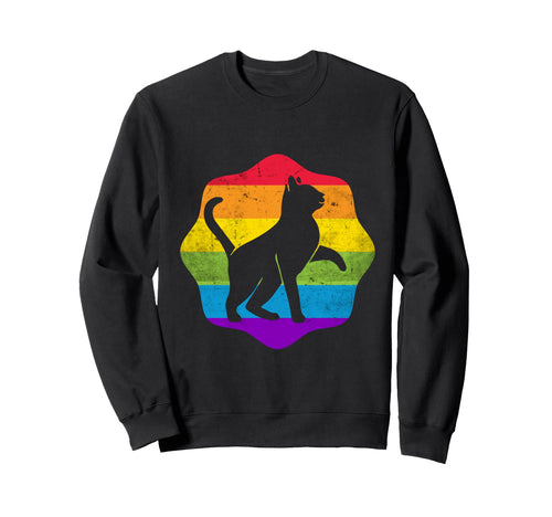 Rainbow Cat Gift Funny Sweatshirt - Aesthetic Graphic for Adults - T-Shirt, Sweatshirt, Hoodie