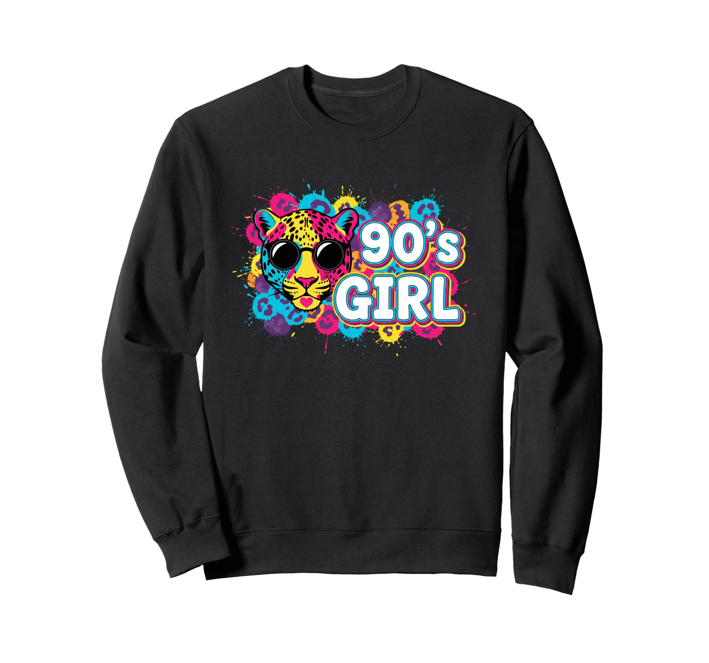 90S Rainbow Leopard 1990S Vibe Sweatshirt - Fun Novelty Design Unisex - T-Shirt, Sweatshirt, Hoodie