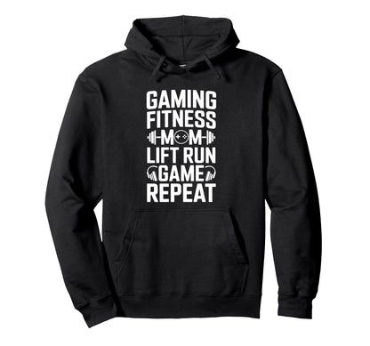 Gaming Fitness Dog Mom Lift Run Game Hoodie - Aesthetic Graphic Unisex - T-Shirt, Sweatshirt, Hoodie