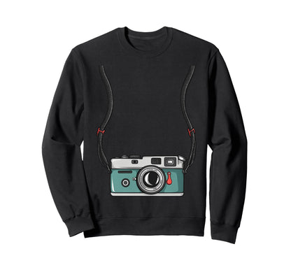 Photographer Camera Neck Strap Sweatshirt - Trendy Graphic Unisex - T-Shirt, Sweatshirt, Hoodie