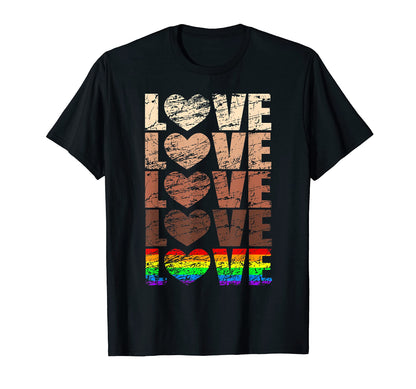Love Equality Hearts Lgbtq Gay Pride T-Shirt - Novelty Apparel Unisex - T-Shirt, Sweatshirt, Hoodie