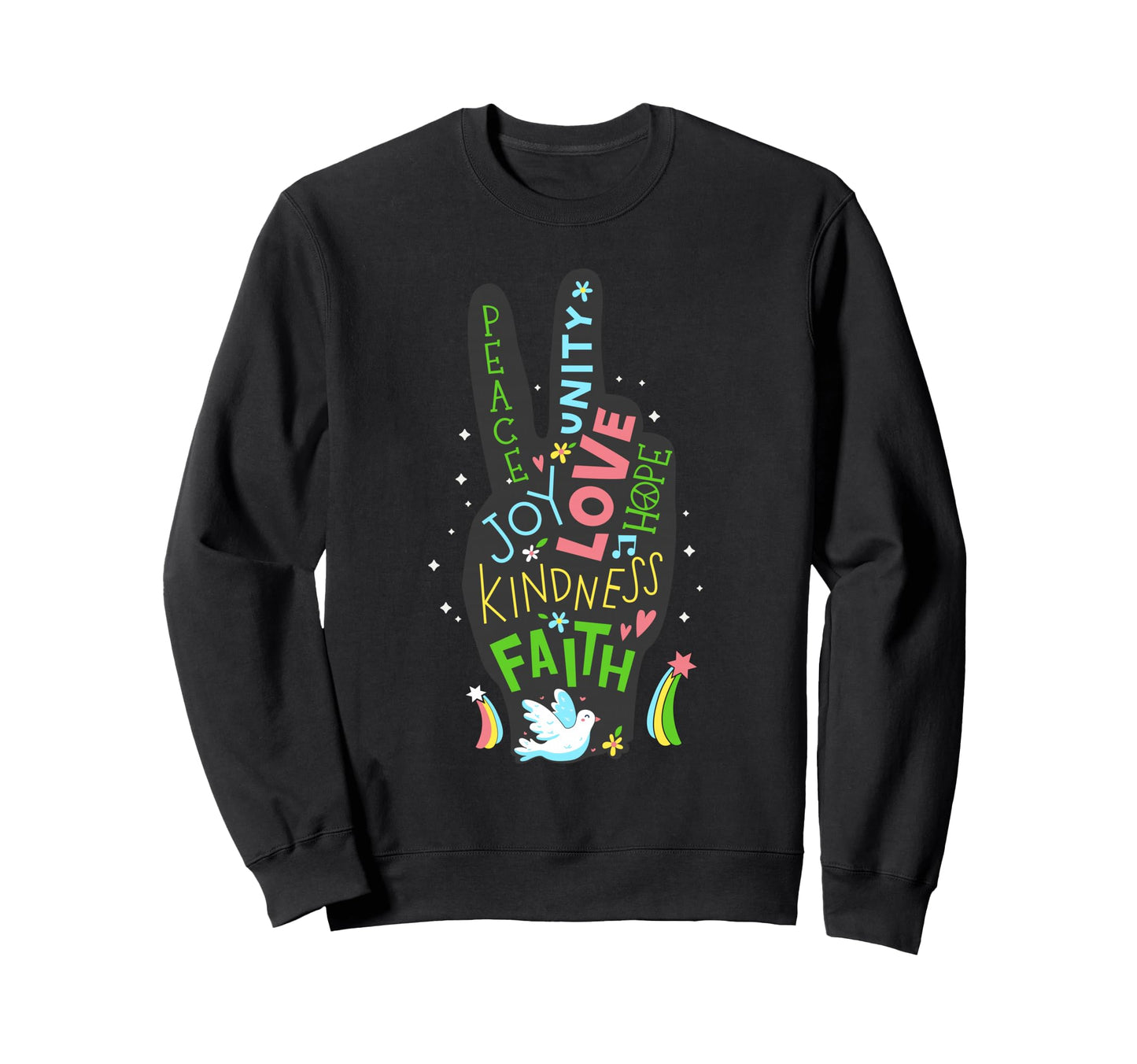 Peace Sign Hippie Symbol 60S 70S Sweatshirt - Streetwear Style for Adults - T-Shirt, Sweatshirt, Hoodie