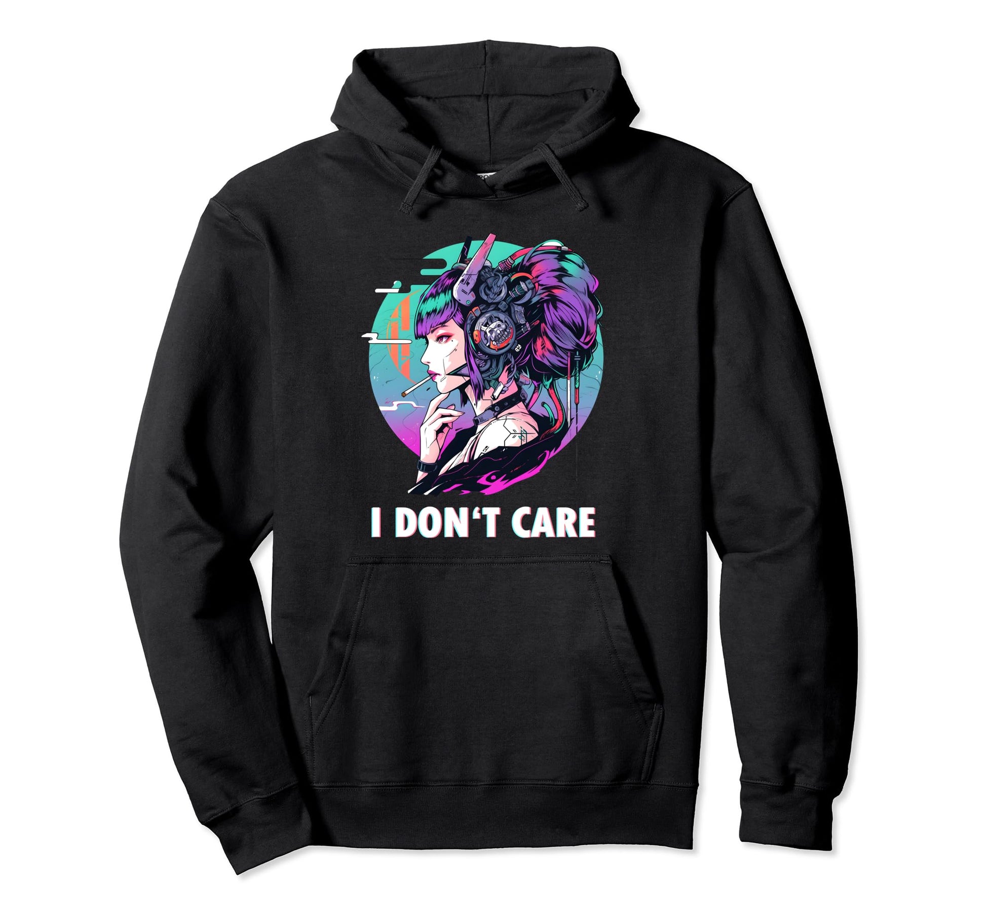 Aesthetic Vaporwave I Dont Care Hoodie - Trendy Graphic for Adults - T-Shirt, Sweatshirt, Hoodie