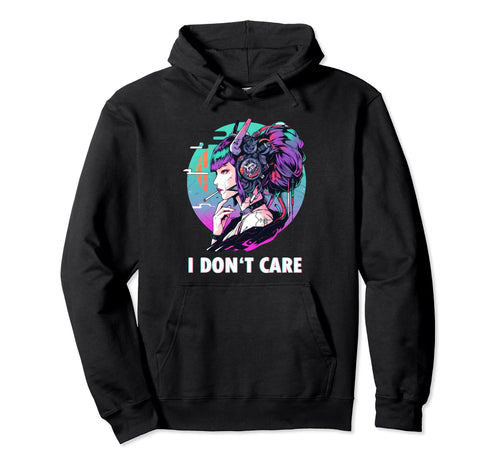 Aesthetic Vaporwave I Dont Care Hoodie - Trendy Graphic for Adults - T-Shirt, Sweatshirt, Hoodie
