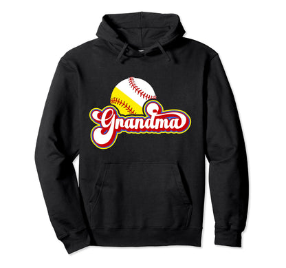 Baseball Softball Grandma Softball Hoodie - Minimalist Print Men Women - T-Shirt, Sweatshirt, Hoodie