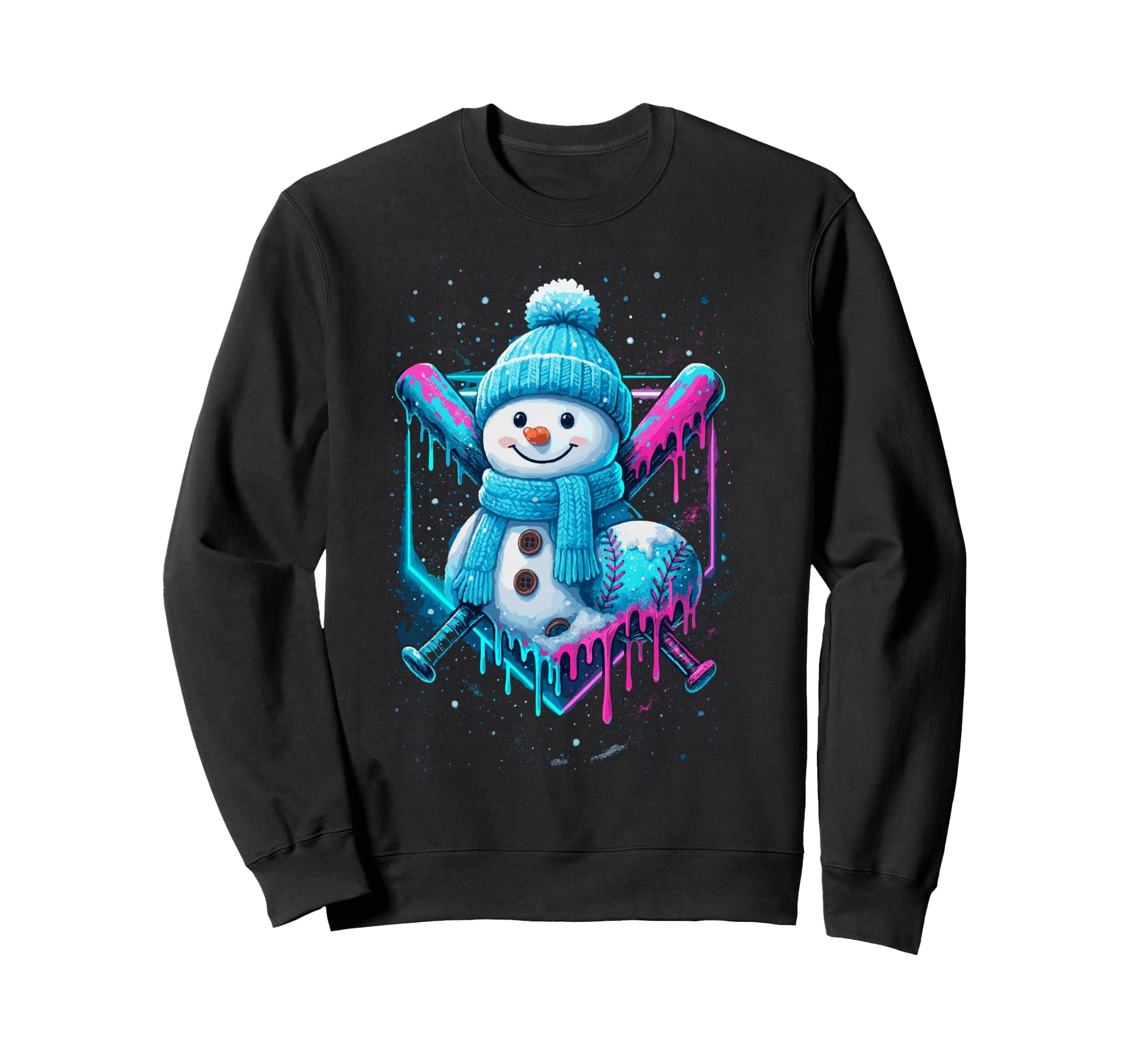 Baseball Drip Who Love Snowman Sweatshirt - Minimalist Print Men Women - T-Shirt, Sweatshirt, Hoodie