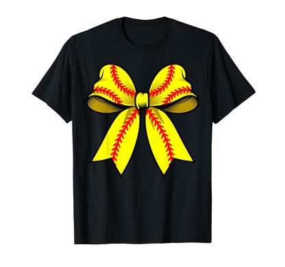 Softball Coquette Bow Funny Softball T-Shirt - Streetwear Style for Adults - T-Shirt, Sweatshirt, Hoodie