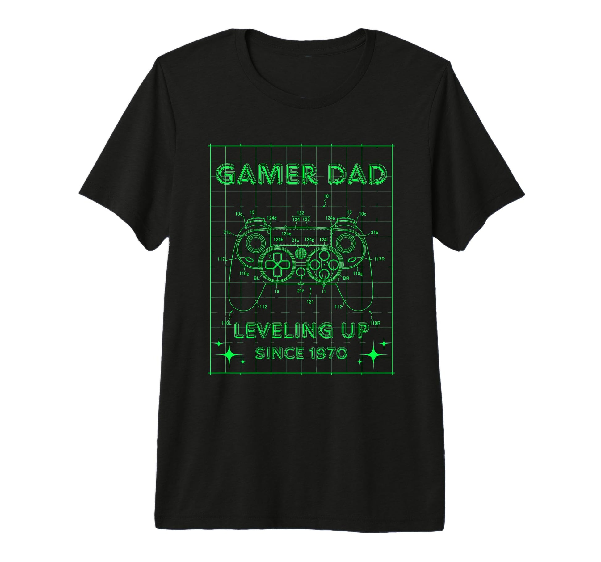 Gamer Dad Leveling Up Since 1970 Fathers T-Shirt - Streetwear Style Unisex - T-Shirt, Sweatshirt, Hoodie