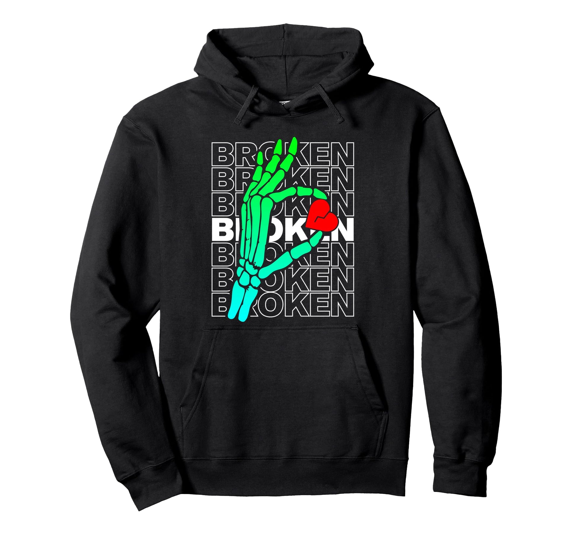 Broken Heart Aesthetic Edgy Streetwear Hoodie - Unique Graphic for Adults - T-Shirt, Sweatshirt, Hoodie