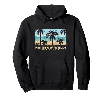 Rainbow Wells California Palm Beach Hoodie - Custom Art Print for Adults - T-Shirt, Sweatshirt, Hoodie