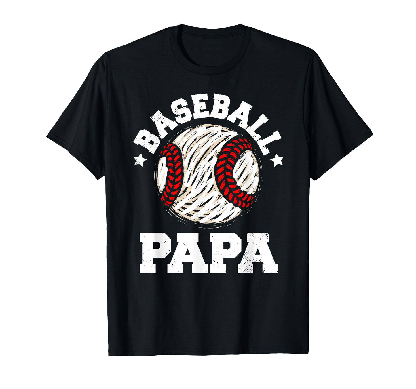 Baseball Papa Distressed Funny Grandpa T-Shirt - Graphic Print for Adults - T-Shirt, Sweatshirt, Hoodie