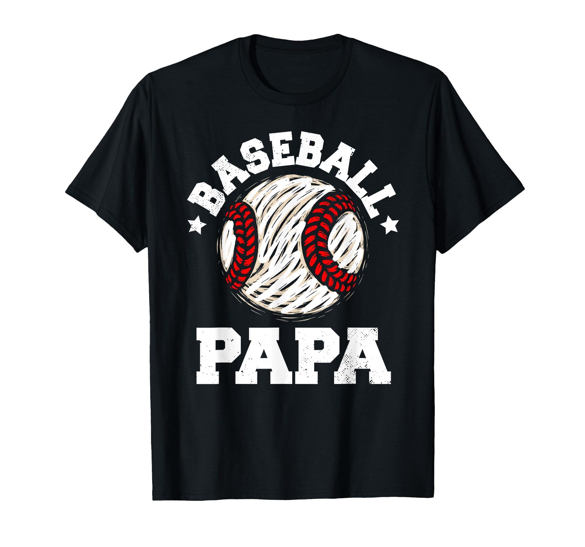 Baseball Papa Distressed Funny Grandpa T-Shirt - Graphic Print for Adults - T-Shirt, Sweatshirt, Hoodie