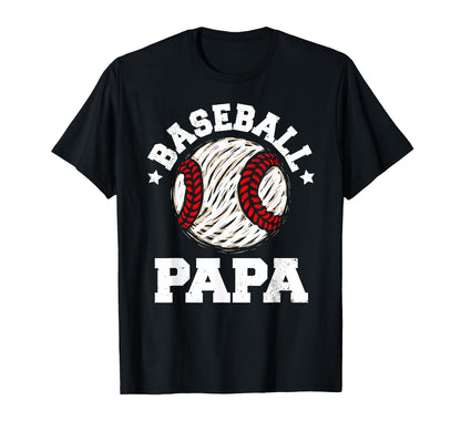 Baseball Papa Distressed Funny Grandpa T-Shirt - Graphic Print for Adults - T-Shirt, Sweatshirt, Hoodie