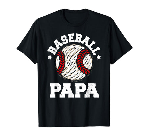 Baseball Papa Distressed Funny Grandpa T-Shirt - Graphic Print for Adults - T-Shirt, Sweatshirt, Hoodie