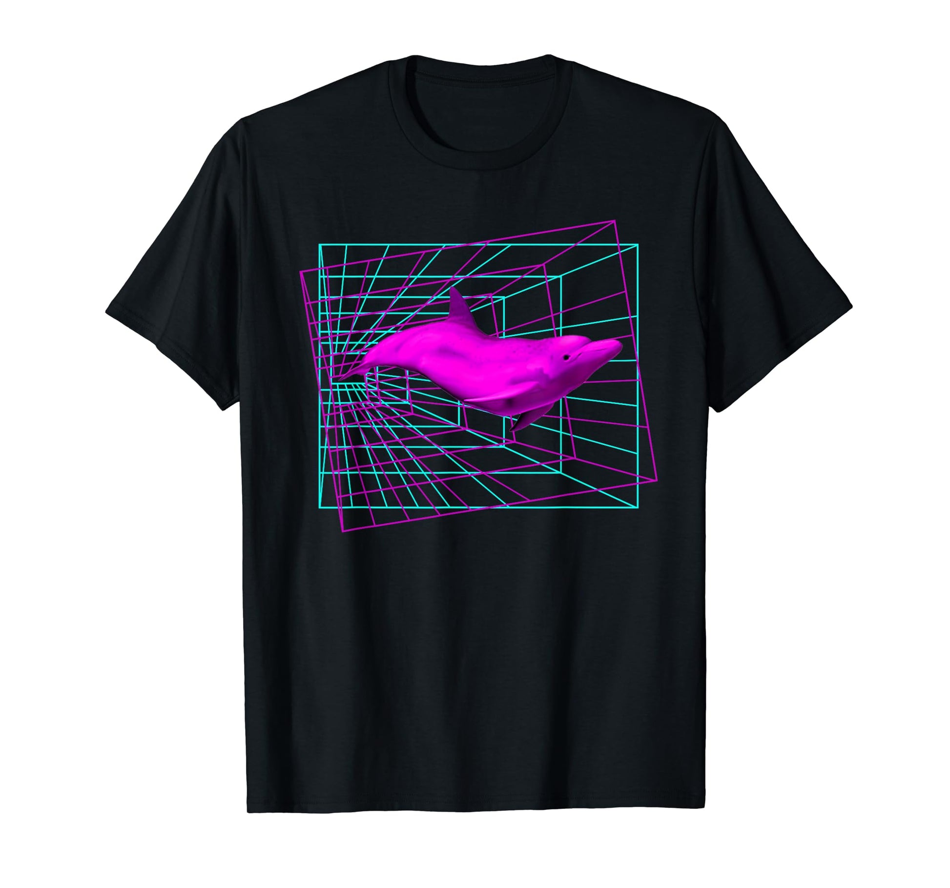 Geometric Dolphin Vaporwave Aesthetic 1980S T-Shirt - Trendy Graphic Unisex - T-Shirt, Sweatshirt, Hoodie