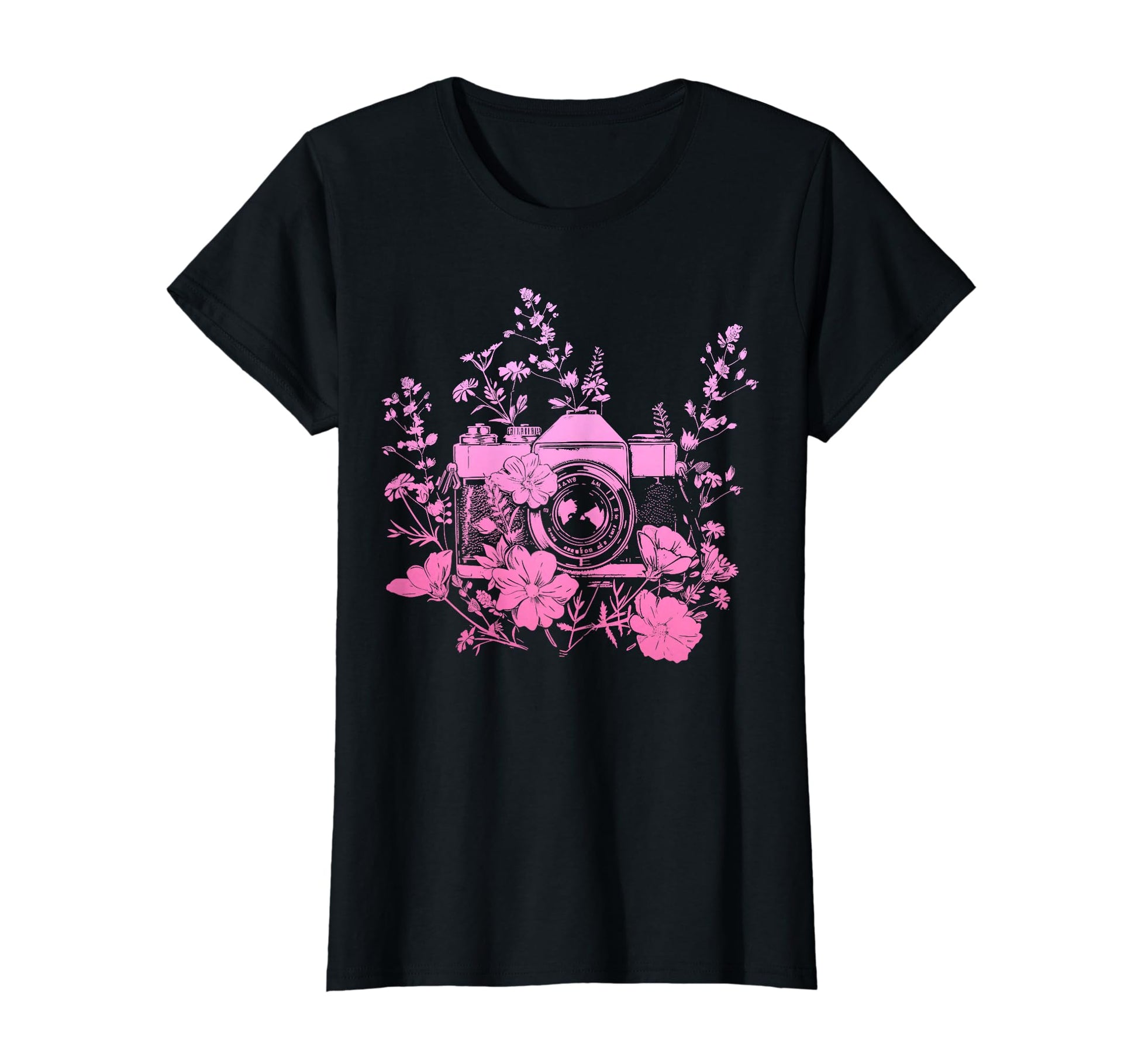 Photographer Camera Flowers Photography T-Shirt - Fun Novelty Design Unisex - T-Shirt, Sweatshirt, Hoodie