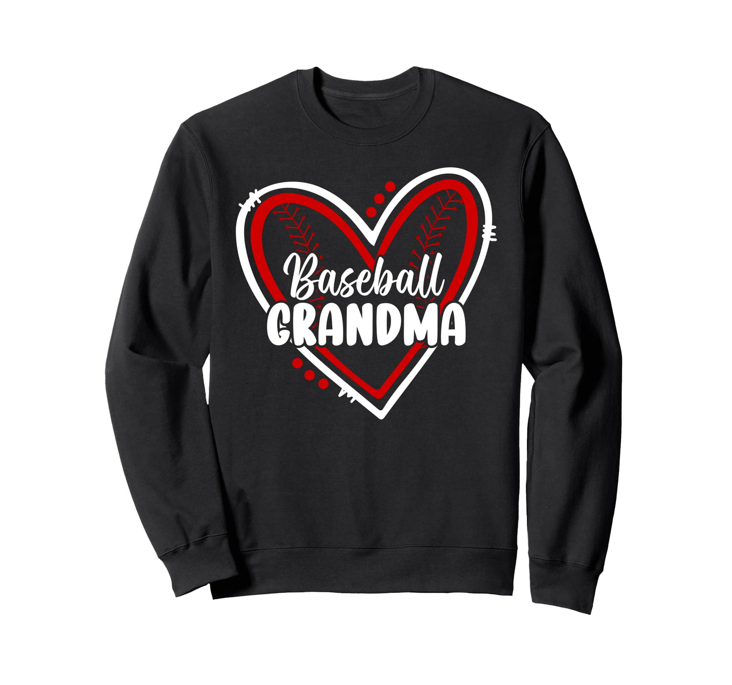 Baseball Grandma Heart Grandma Sweatshirt - Graphic Print for Adults - T-Shirt, Sweatshirt, Hoodie