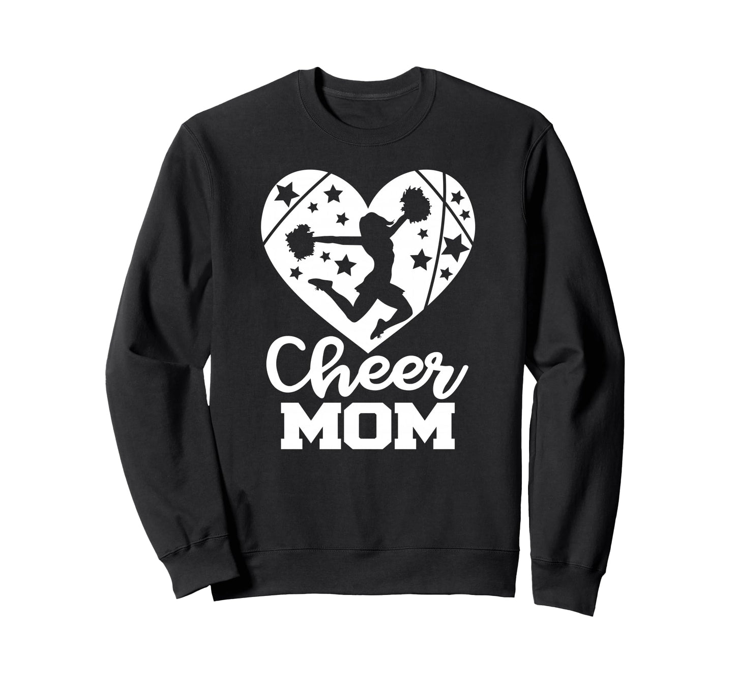 Cheer Mom Heart Funny Cheerleader Sweatshirt - Minimalist Print for Adults - T-Shirt, Sweatshirt, Hoodie