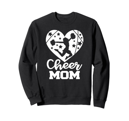Cheer Mom Heart Funny Cheerleader Sweatshirt - Minimalist Print for Adults - T-Shirt, Sweatshirt, Hoodie