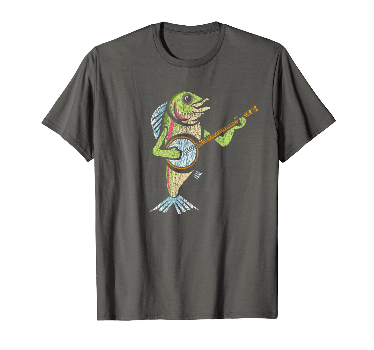 Distressed Banjo Playing Rainbow Rout T-Shirt - Novelty Apparel Unisex - T-Shirt, Sweatshirt, Hoodie