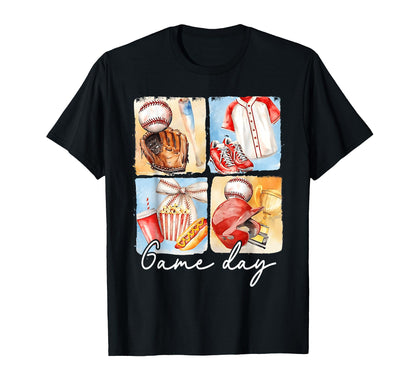 Game Day Baseball Softball Heart Love T-Shirt - Custom Art Print Men Women - T-Shirt, Sweatshirt, Hoodie