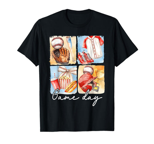 Game Day Baseball Softball Heart Love T-Shirt - Custom Art Print Men Women - T-Shirt, Sweatshirt, Hoodie