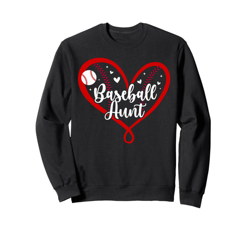 Baseball Aunt Heart Aunt Baseball Sweatshirt - Minimalist Print for Adults - T-Shirt, Sweatshirt, Hoodie