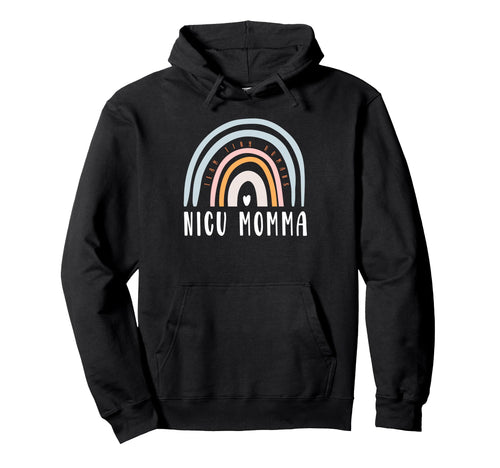 Nicu Momma Boho Rainbow Colorful Nicu Mom Hoodie - Unique Graphic Unisex - T-Shirt, Sweatshirt, Hoodie