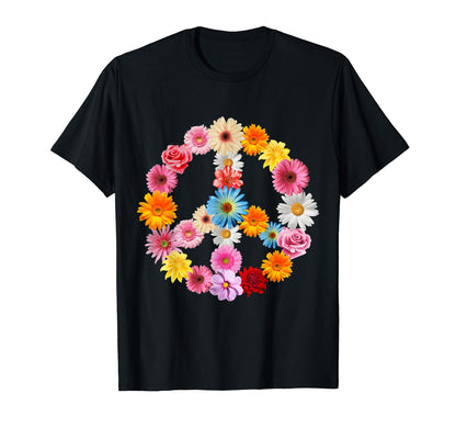 Peace Love Flowers Funny Art Flower T-Shirt - Custom Art Print for Adults - T-Shirt, Sweatshirt, Hoodie