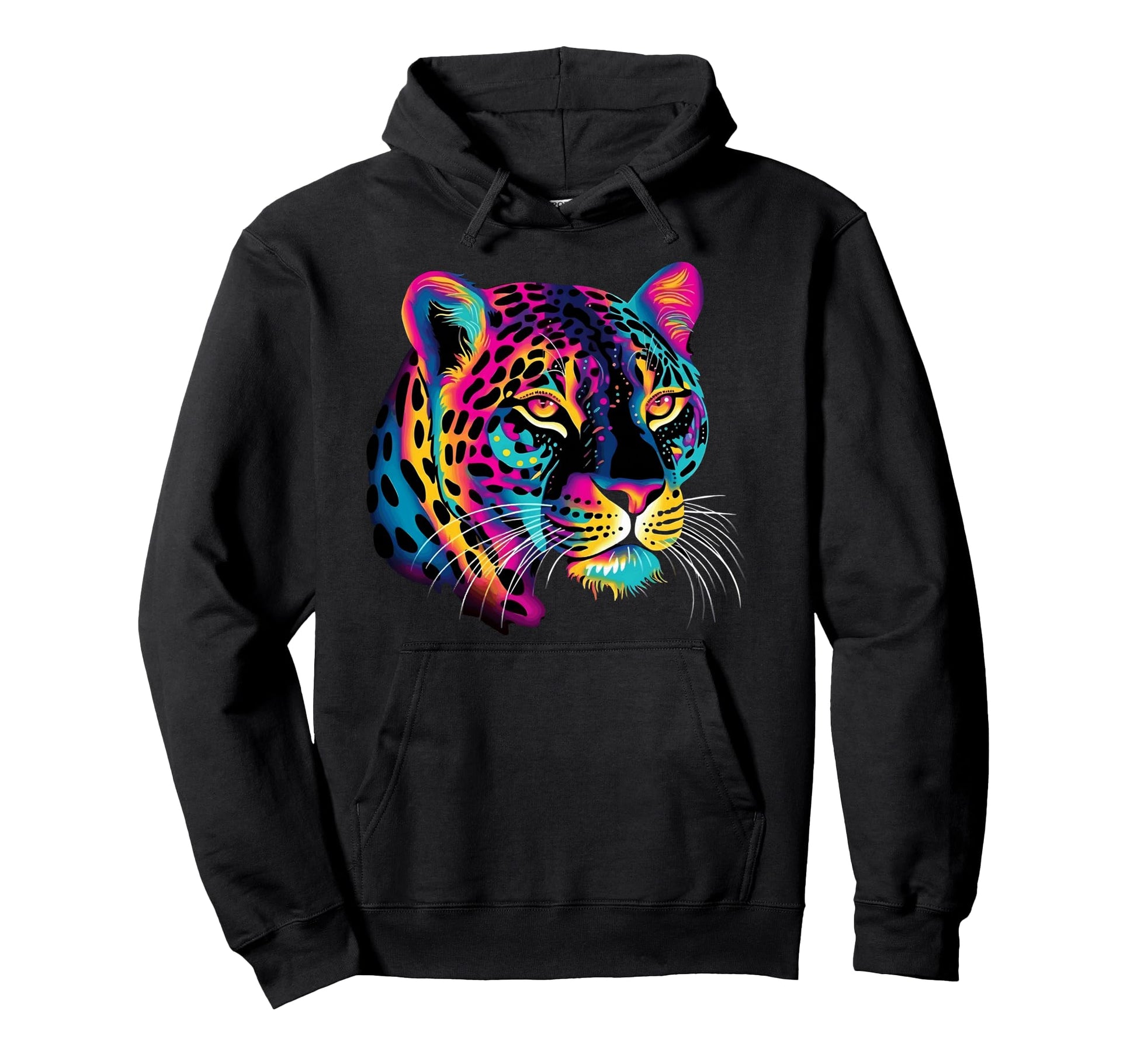 Rainbow Colorful Jaguar Big Cat Lover Hoodie - Fun Novelty Design Men Women - T-Shirt, Sweatshirt, Hoodie