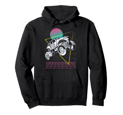 Vaporwave Aesthetic Monster Truck Hoodie - Minimalist Print for Adults - T-Shirt, Sweatshirt, Hoodie