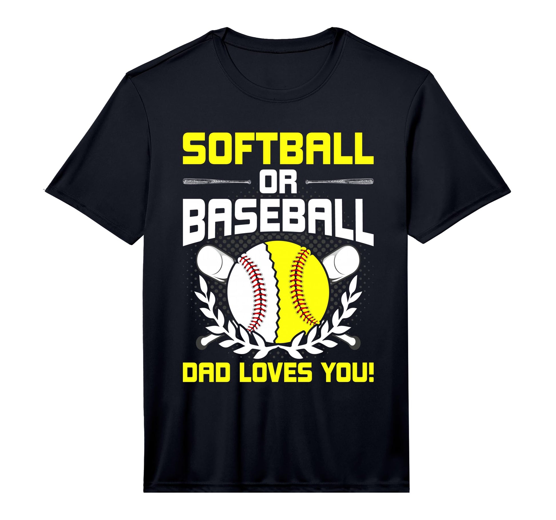 Mens Softball Or Baseball Dad Loves T-Shirt - Novelty Apparel for Adults - T-Shirt, Sweatshirt, Hoodie