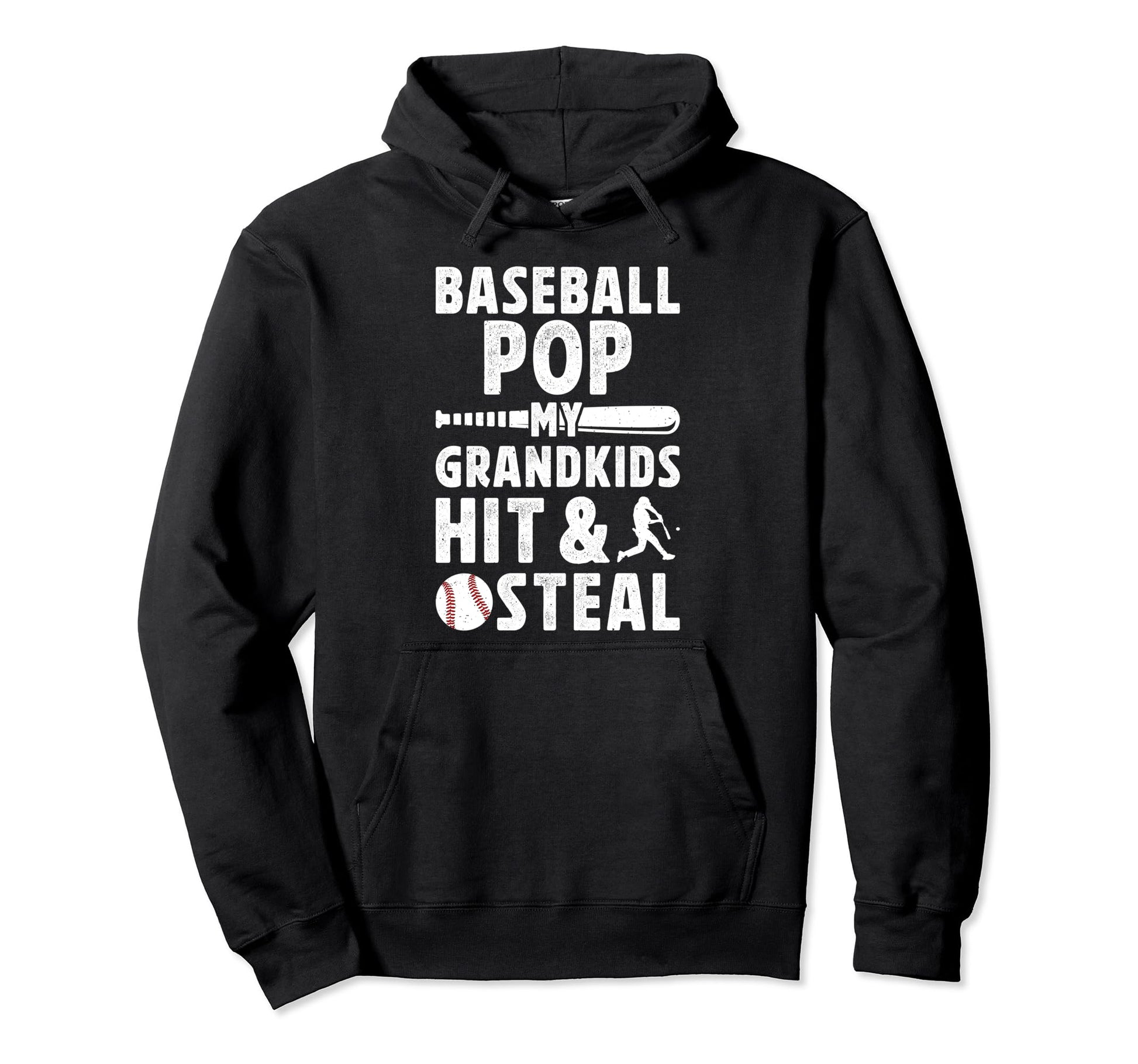 Baseball Pop Funny Grandpa Pop Hoodie - Minimalist Print for Adults - T-Shirt, Sweatshirt, Hoodie
