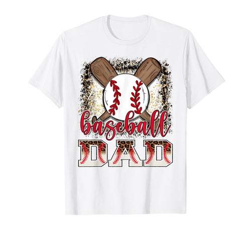 Baseball Dad Leopard Proud Ball Dad T-Shirt - Trendy Graphic Unisex - T-Shirt, Sweatshirt, Hoodie