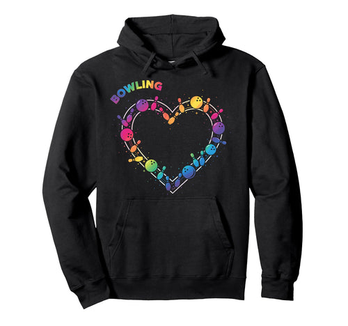 Bowling Shirts Bowling Love Rainbow Hoodie - Streetwear Style for Adults - T-Shirt, Sweatshirt, Hoodie