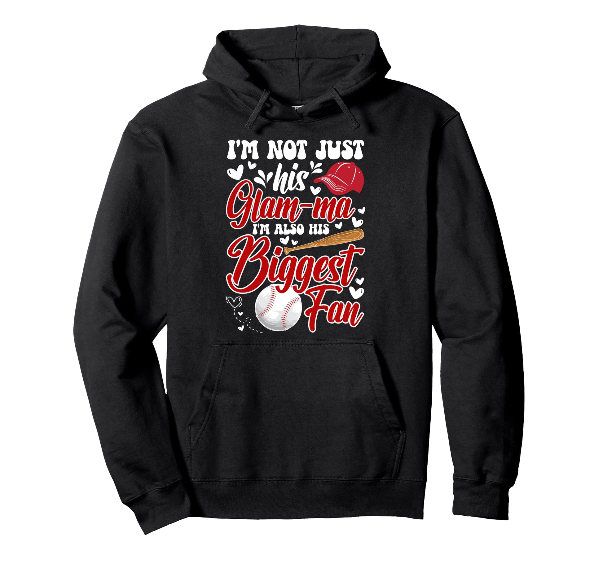 Biggest Fan Baseball Glam Ma Baseball Hoodie - Novelty Apparel Men Women - T-Shirt, Sweatshirt, Hoodie
