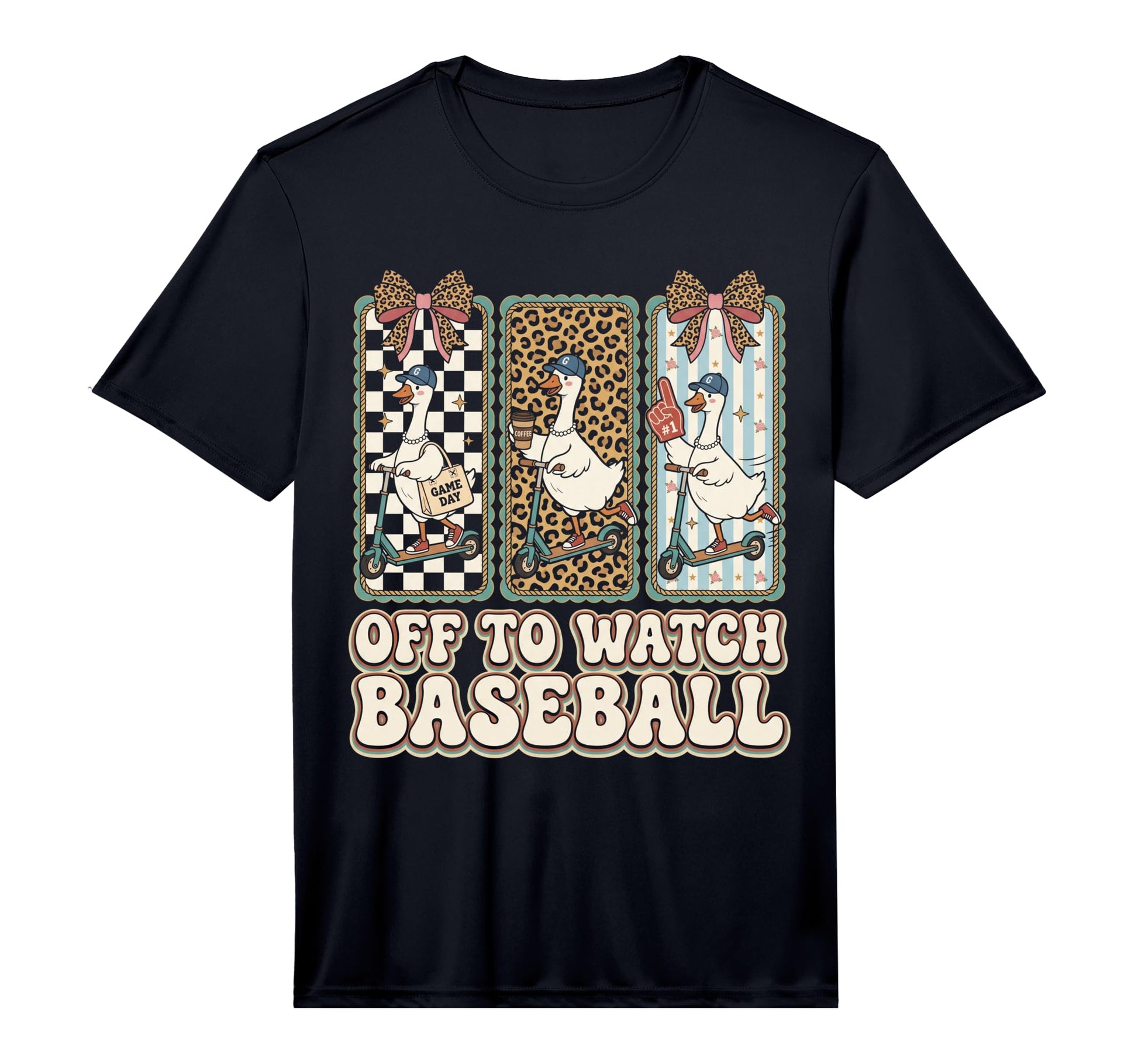 Off To Watch Basebal Silly Goose T-Shirt - Aesthetic Graphic for Adults - T-Shirt, Sweatshirt, Hoodie