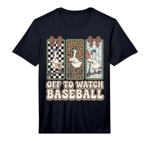 Off To Watch Basebal Silly Goose T-Shirt - Aesthetic Graphic for Adults - T-Shirt, Sweatshirt, Hoodie