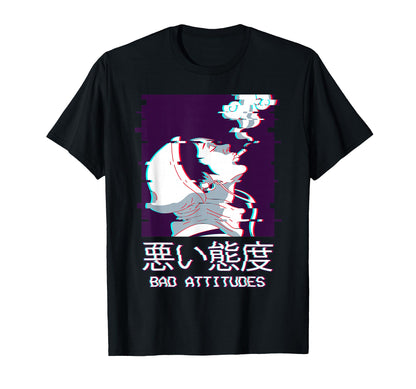 Edgy Anime Vaporwave Aesthetic Bad T-Shirt - Graphic Print Unisex - T-Shirt, Sweatshirt, Hoodie