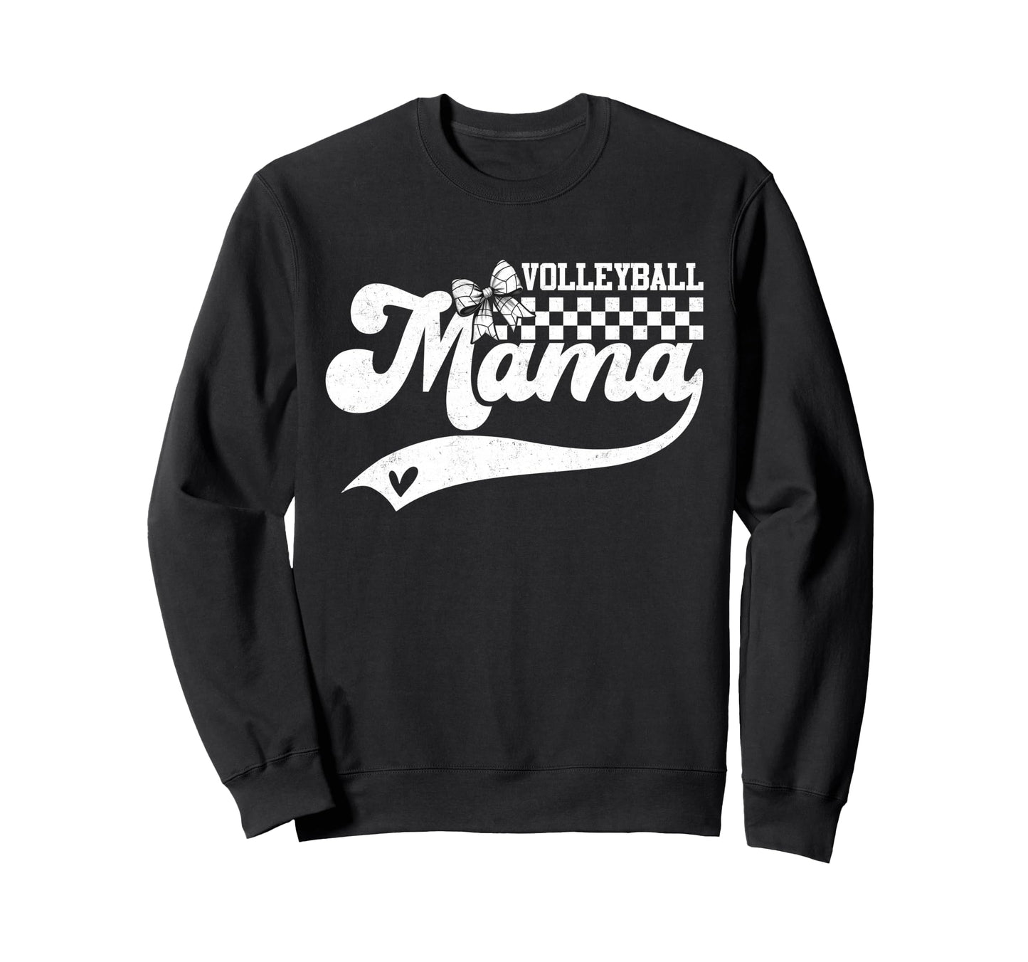 Groovy Volleyball Mama Coquette Bow Sweatshirt - Graphic Print Men Women - T-Shirt, Sweatshirt, Hoodie