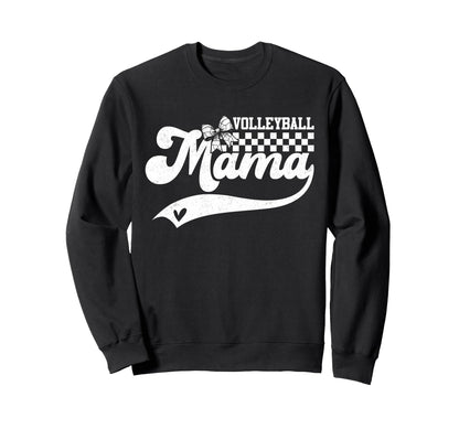 Groovy Volleyball Mama Coquette Bow Sweatshirt - Graphic Print Men Women - T-Shirt, Sweatshirt, Hoodie