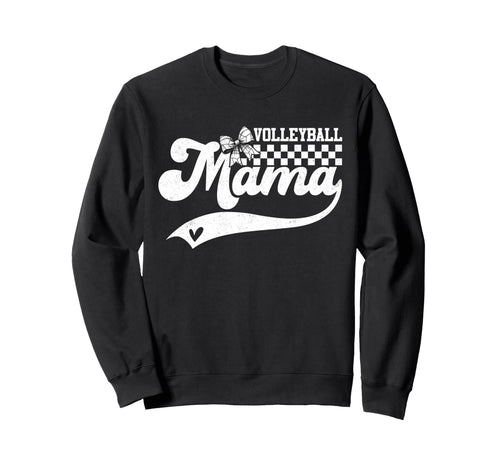 Groovy Volleyball Mama Coquette Bow Sweatshirt - Graphic Print Men Women - T-Shirt, Sweatshirt, Hoodie