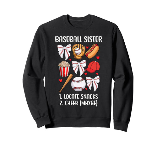 Baseball Sister Coquette Bow Game Sweatshirt - Aesthetic Graphic Men Women - T-Shirt, Sweatshirt, Hoodie