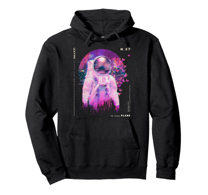 Astronaut Vs Butterflies L Glitch Hoodie - Fun Novelty Design Men Women - T-Shirt, Sweatshirt, Hoodie